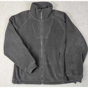 Columbia Fleece Zip Up Jacket Top Womens Sz Small Black Mock Neck Outdoors